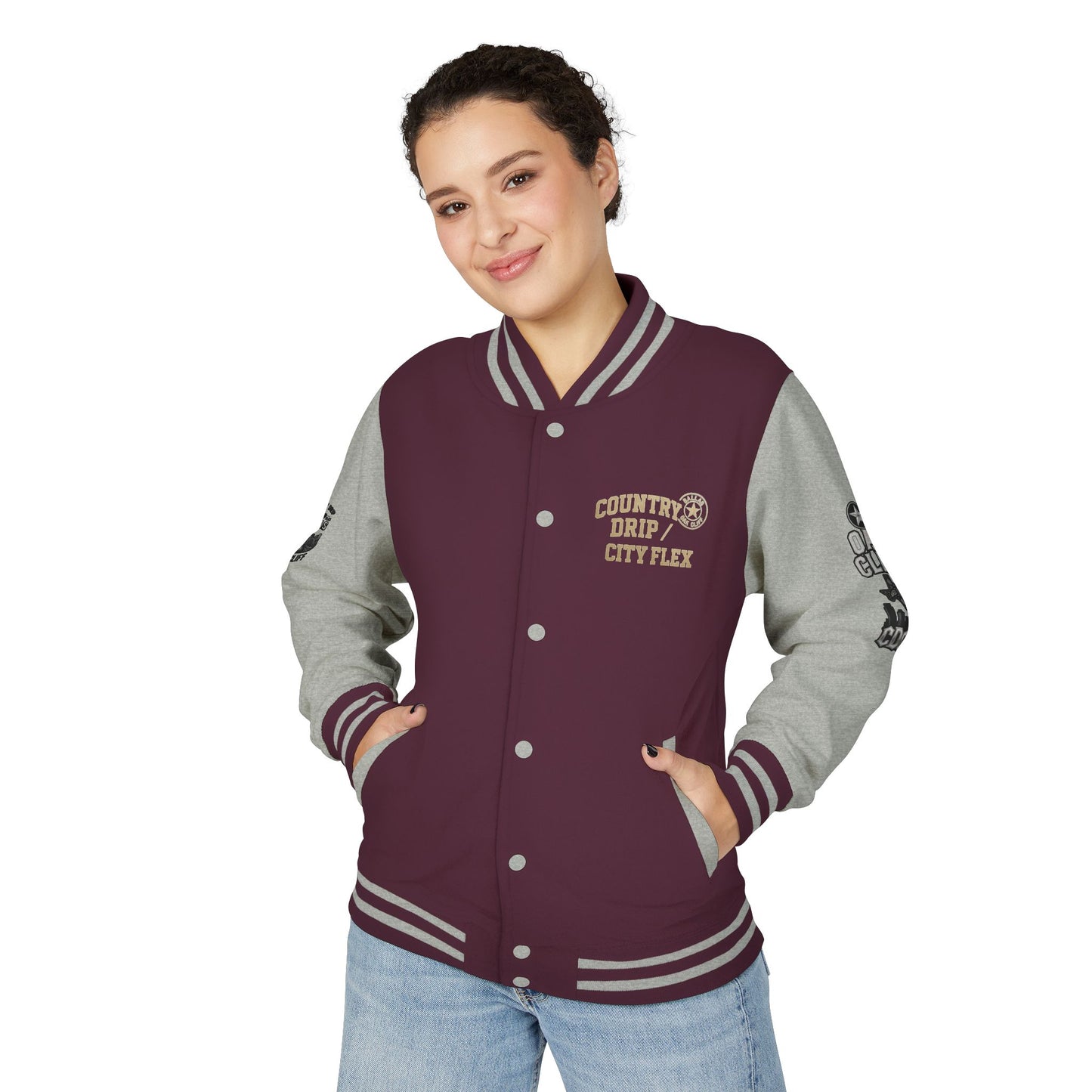 Stylish Country Drip City Flex Heavyweight Letterman Jacket