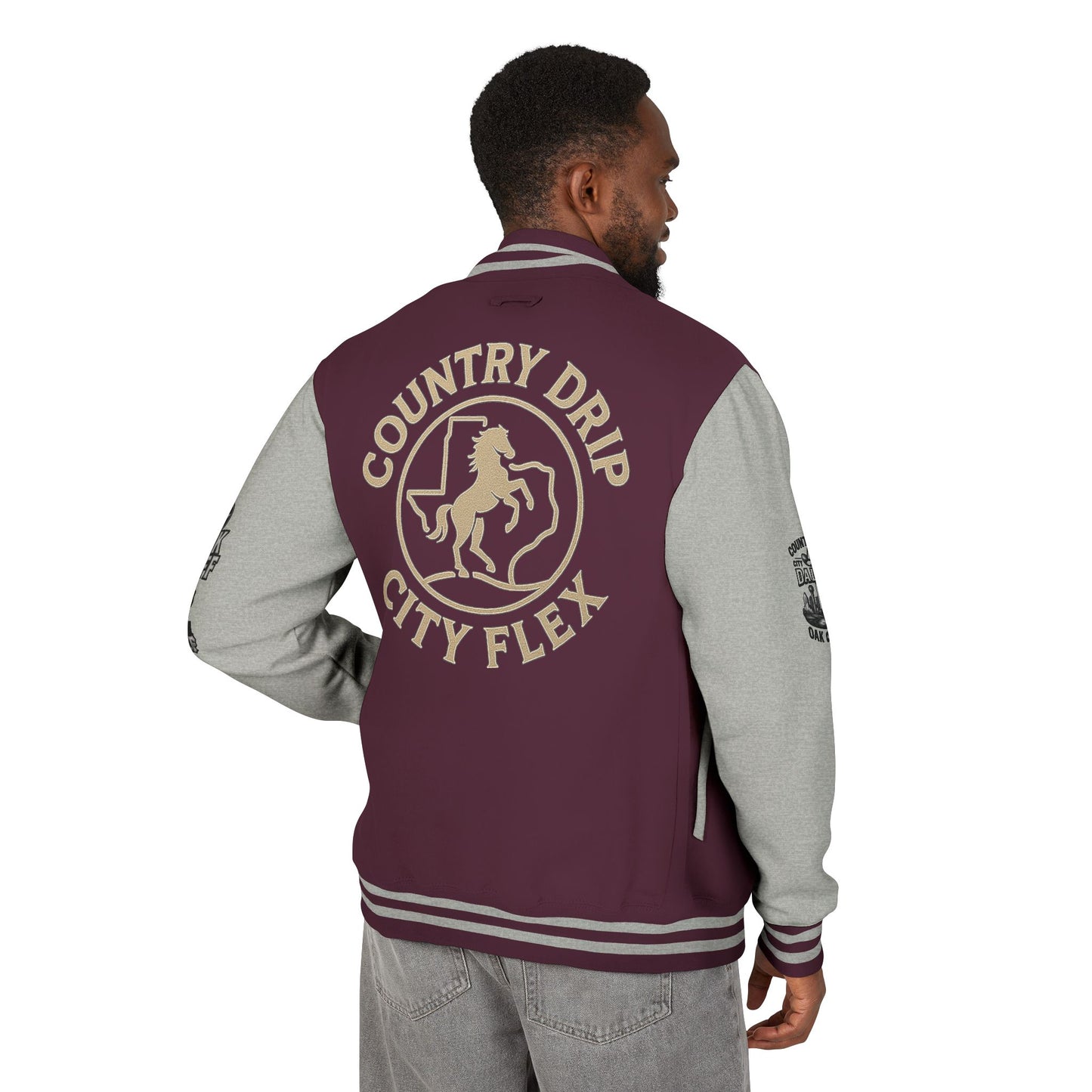 Stylish Country Drip City Flex Heavyweight Letterman Jacket